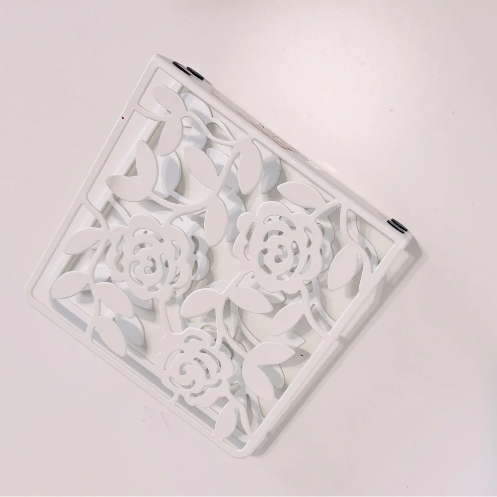 IKEA LIKSIDIG *Discontinued* Metal White Floral Napkin or Office Envelope Holder